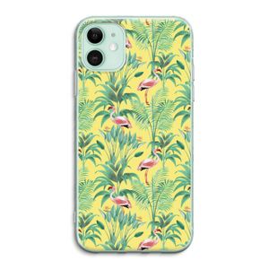 Flamingo party: iPhone 11 Transparant Hoesje