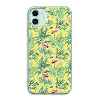 Flamingo party: iPhone 11 Transparant Hoesje