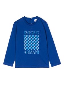 Emporio Armani Kids t-shirt à logo imprimé - Bleu