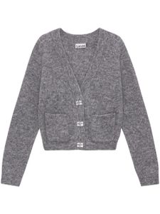GANNI cardigan chiné en laine mélangée - Gris
