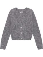 GANNI cardigan chiné en laine mélangée - Gris