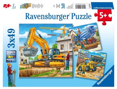 Ravensburger Puzzel grote bouwvoertuigen 3x49 stukjes