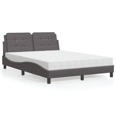 Bedframe zonder matras "Zadar" kunstleer grijs 140x190 cm