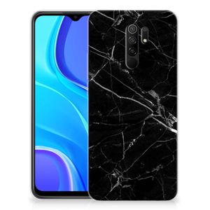 Xiaomi Redmi 9 TPU Siliconen Hoesje Marmer Zwart - Origineel Cadeau Vader