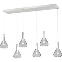 LED Hanglamp - Cinque Cipera - 6 Lichtpunten van 5.6 Watt - Dimbaar - Aanpasbare Lichtkleur - Hoogte Aanpasbaar - Mat Wit - Metaal
