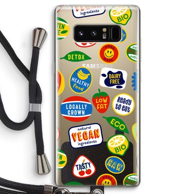 Fruitsticker: Samsung Galaxy Note 8 Transparant Hoesje met koord