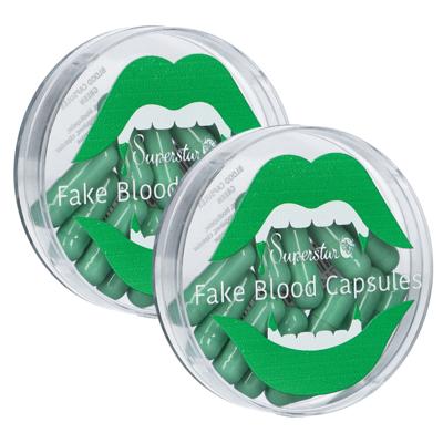 Carnaval / halloween nepbloed - 2x - groen - capsules - griezel / thema feesten