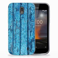 Nokia 1 | Bumper Hoesje | Wood Blue Nokia 1 | Bumper Hoesje | Wood Blue