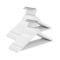 Houten kledinghangers met inkepingen en draaibare haak, wolkenwit
