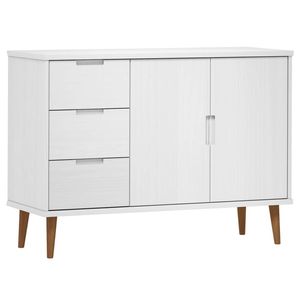 The Living Store MOLDE Dressoir - 113 x 40 x 80 cm - Wit - Massief grenenhout