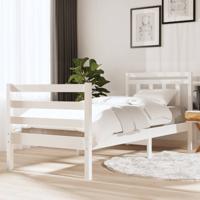 Bedframe massief hout wit 90x190 cm