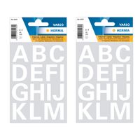 Stickervelletjes 56x alfabet plak letters A-Z wit 25 mm - thumbnail