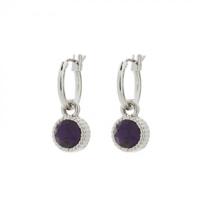 Biba Hang Oorbellen Zilver met Swarovski Steentje Purple Velvet Biba Hang Oorbellen Zilver met Swarovski Steentje Purple Velvet