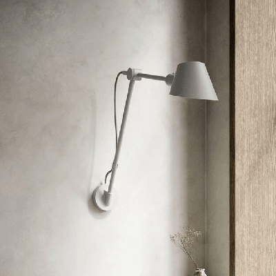 Wandlamp grijs verstelbaar slaapkamer leeslamp &apos;Stay long&apos; E27 fitting verstelbaar DFTP