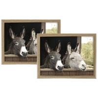 Mars & More Schootkussen Laptray - 2x - ezels print - laptray - 43 x 33 cm - Dienblad