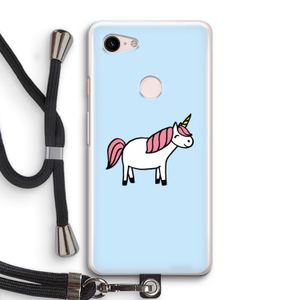 Eenhoorn: Pixel 3 Transparant Hoesje met koord