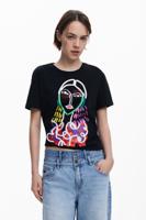 T-shirt met Arty-print - BLACK - XS