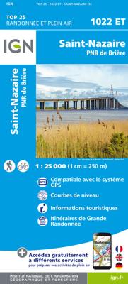 Wandelkaart - Topografische kaart 1022ET Saint-Nazaire & Parc Naturel Regional de Briere | IGN - Institut Géographique National