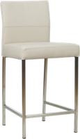 Crème leren moderne barkruk Bright - poot vierkant rvs - Toledo leer Misty (crème leer)