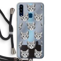 Kitten: Samsung Galaxy A20s Transparant Hoesje met koord