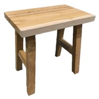 Bijzet krukje/tafeltje - lichtbruin - hout - 40 x 25 x 40 cm - plantentafel - zitten