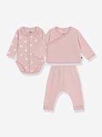 Cadeauset 3-delige baby babyset fluweel / velours rozen