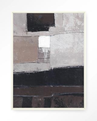 Urban Cotton Wandkleed 'Abstract 4' 80 x 110cm in Floating Frame - off white