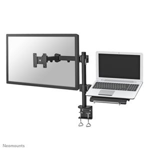 Neomounts FPMA-D960NOTEBOOK 1-voudig Monitor-tafelbeugel 25,4 cm (10) - 68,6 cm (27) In hoogte verstelbaar, Laptophouder, Kantelbaar, Zwenkbaar Zwart