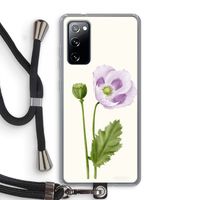 Purple poppy: Samsung Galaxy S20 FE / S20 FE 5G Transparant Hoesje met koord