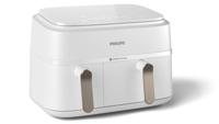Philips 3000 series NA353/10 friteuse Dubbel 9 l Vrijstaand 2750 W Heteluchtfriteuse Zilver, Wit