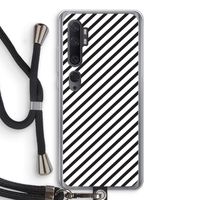 Strepen zwart-wit: Xiaomi Mi Note 10 Transparant Hoesje met koord