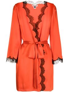 Gilda & Pearl robe de chambre à détails en dentelle - Orange