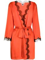 Gilda & Pearl robe de chambre à détails en dentelle - Orange