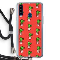 Mini cactus: Samsung Galaxy A20s Transparant Hoesje met koord