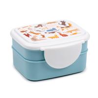 Feline Fine Kat Clip Bento Box Lunchtrommel met bestek
