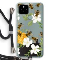 No flowers without bees: Pixel 5 Transparant Hoesje met koord