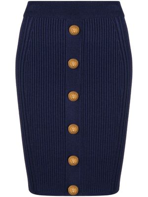 Balmain jupe crayon en maille torsadée - Bleu