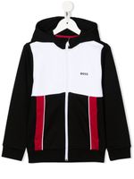 BOSS Kidswear hoodie colour block à fermeture zippée - Noir - thumbnail