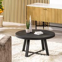 BASE Salontafel Koko Acaciahout - Zwart - Rond