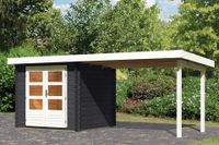 Woodfeeling | Tuinhuis Bastrup 2 met Overkapping 3,0 | Antraciet