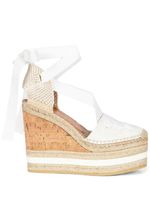 ETRO espadrilles compensées à bride cheville nouée - Blanc - thumbnail