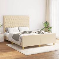 Bedframe zonder matras stof crèmekleurig 140x200 cm