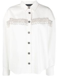 ROTATE BIRGER CHRISTENSEN chemise en coton à ornements en cristal - Blanc