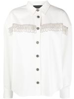 ROTATE BIRGER CHRISTENSEN chemise en coton à ornements en cristal - Blanc - thumbnail