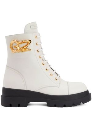 Giuseppe Zanotti bottines Tankie Boot à lacets - Blanc