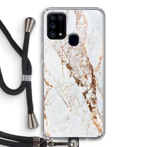 Goud marmer: Samsung Galaxy M31 Transparant Hoesje met koord