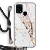 Goud marmer: Samsung Galaxy M31 Transparant Hoesje met koord