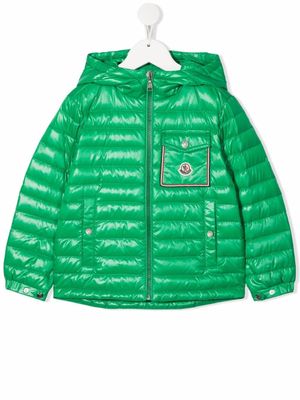 Moncler Enfant veste matelassée à fermeture zippée - Vert