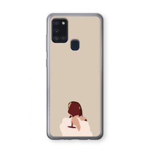 I drink wine: Samsung Galaxy A21s Transparant Hoesje