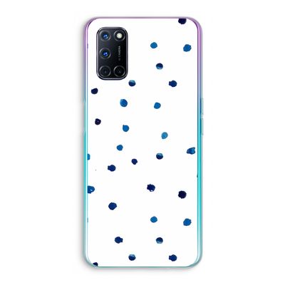 Blauwe stippen: Oppo A92 Transparant Hoesje